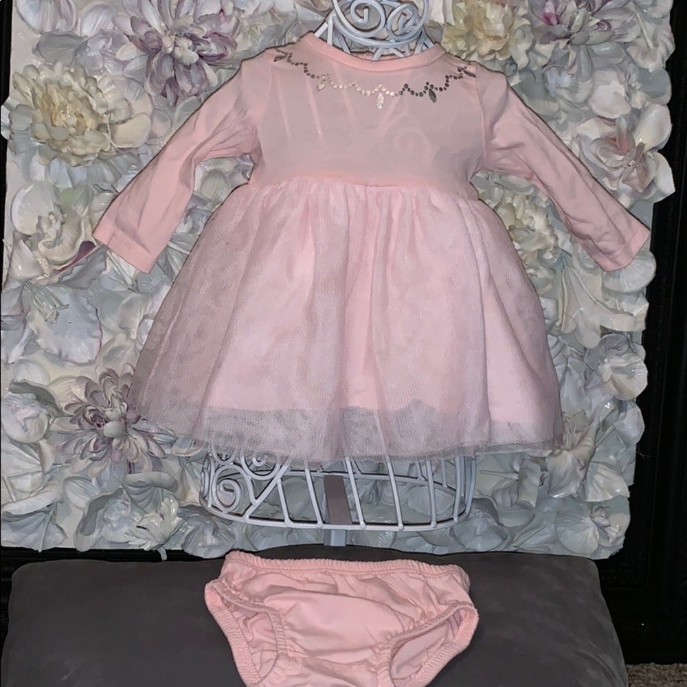 Tulle over layer dress with diaper cover